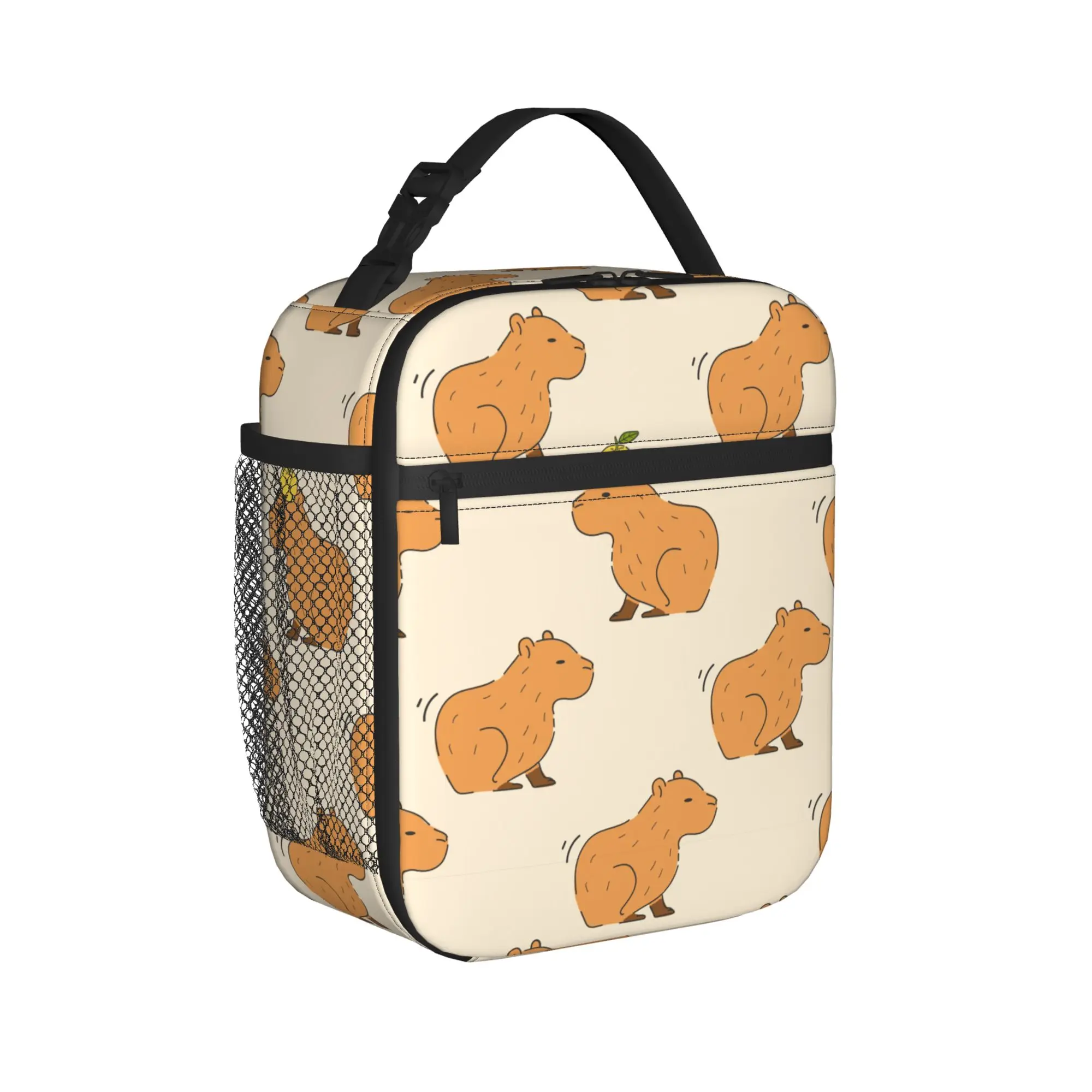 Capybara Cartoon Thermal Insulated Lunch Bags for Work  Portable Food Bag Thermal Cooler Lunch Boxes