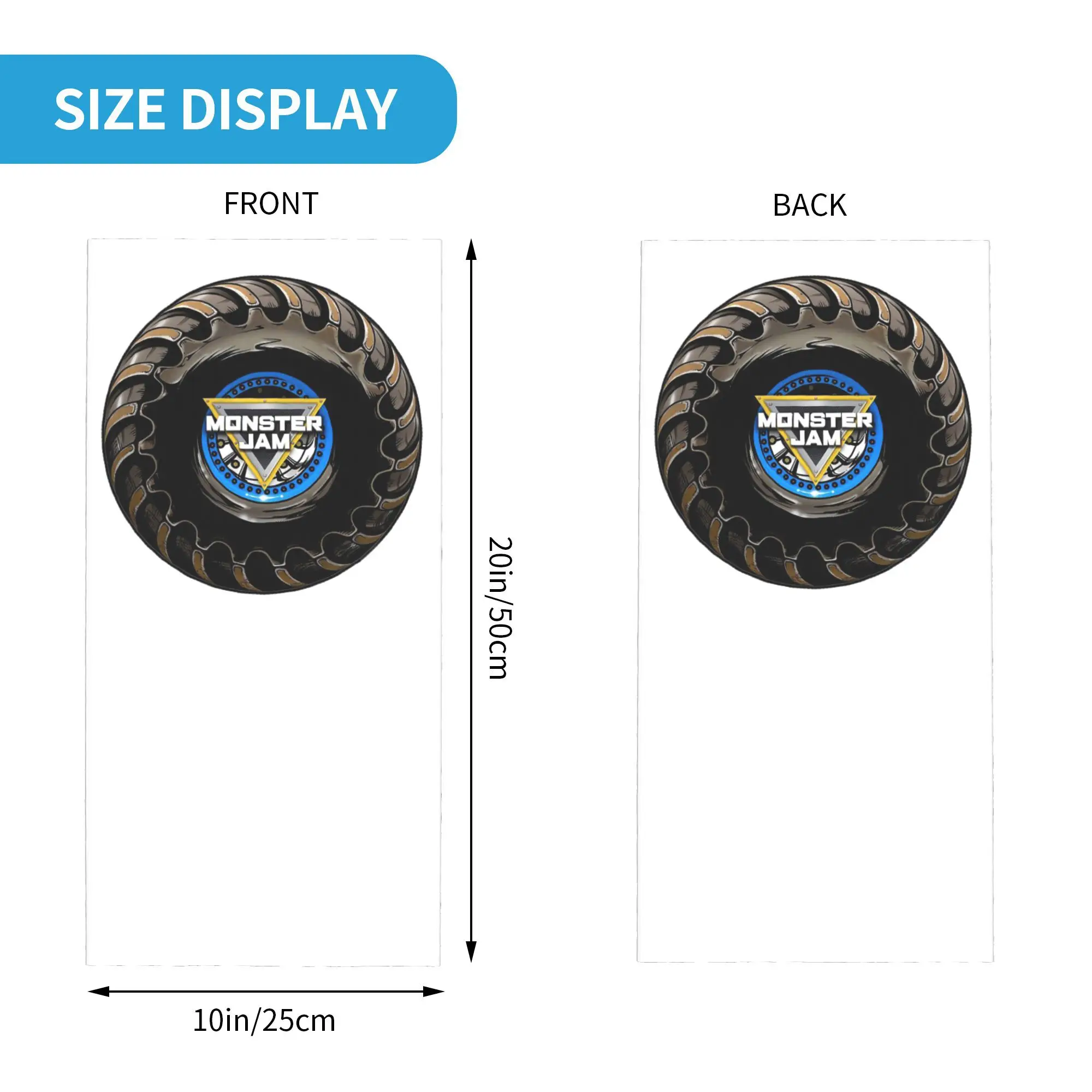 클래식 몬스터 잼 트럭 패턴 두건의 목 각반 인쇄 된 얼굴 스카프 다용도 얼굴 마스크 남성 여성을위한 야외 스포츠 성인