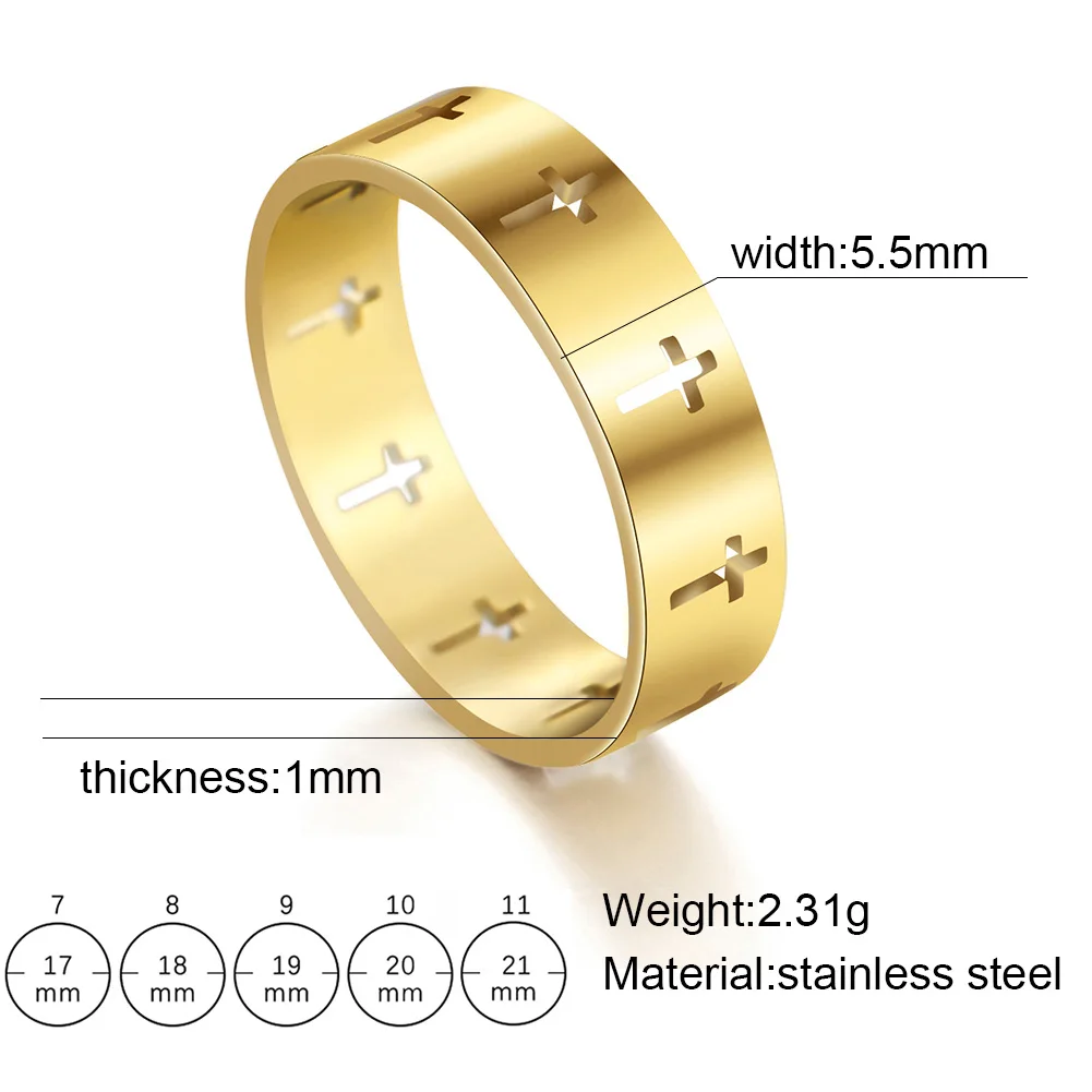 COOLTIME Gothic Kreuz Paar Ringe Edelstahl Silber Farbe Jesus Kreuz Fingerring für Männer Frauen Punk Schmuck Hochzeits geschenk