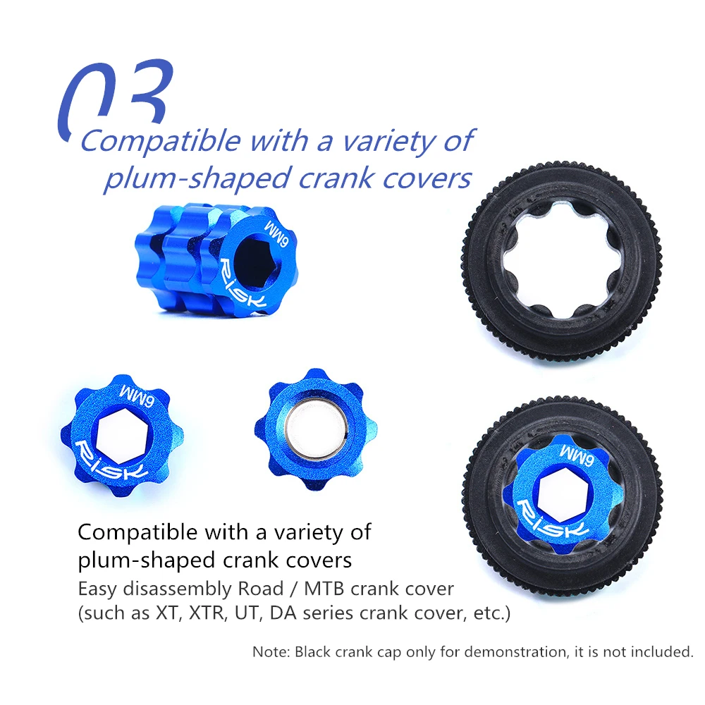 RISK RL302 Bike Bicycle Tool Crankset Remover 1 Piece Aluminium Alloy Tensioning Bolt Integrated Arm Crank Cap Installation