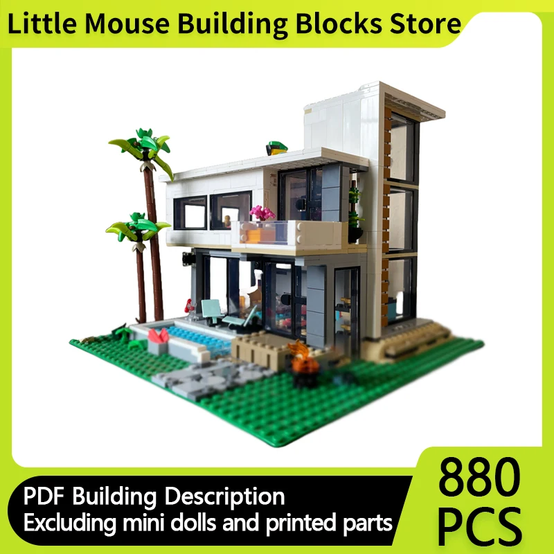 

City Street View Model MOC Building Bricks Modern House Corner Modular Technology Gifts Holiday Assemble Children Toys Suit
