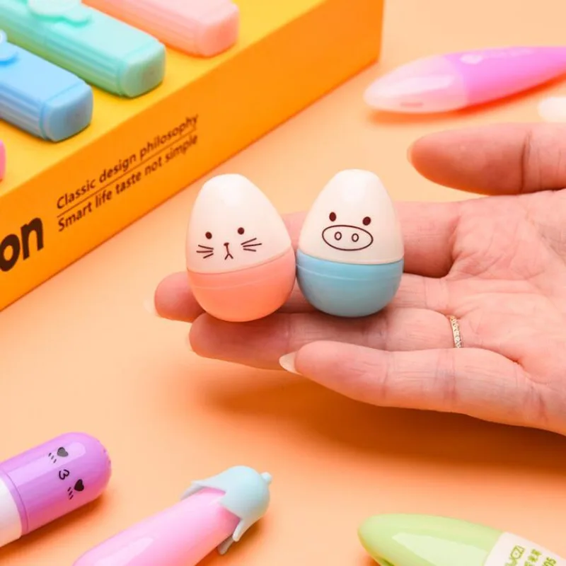 6 Piece Cute Mini Pill Highlighter Lovely Cartoon Paint Marker Pen School Office Stationery Supply Capsule Vitamin Kawaii Funny