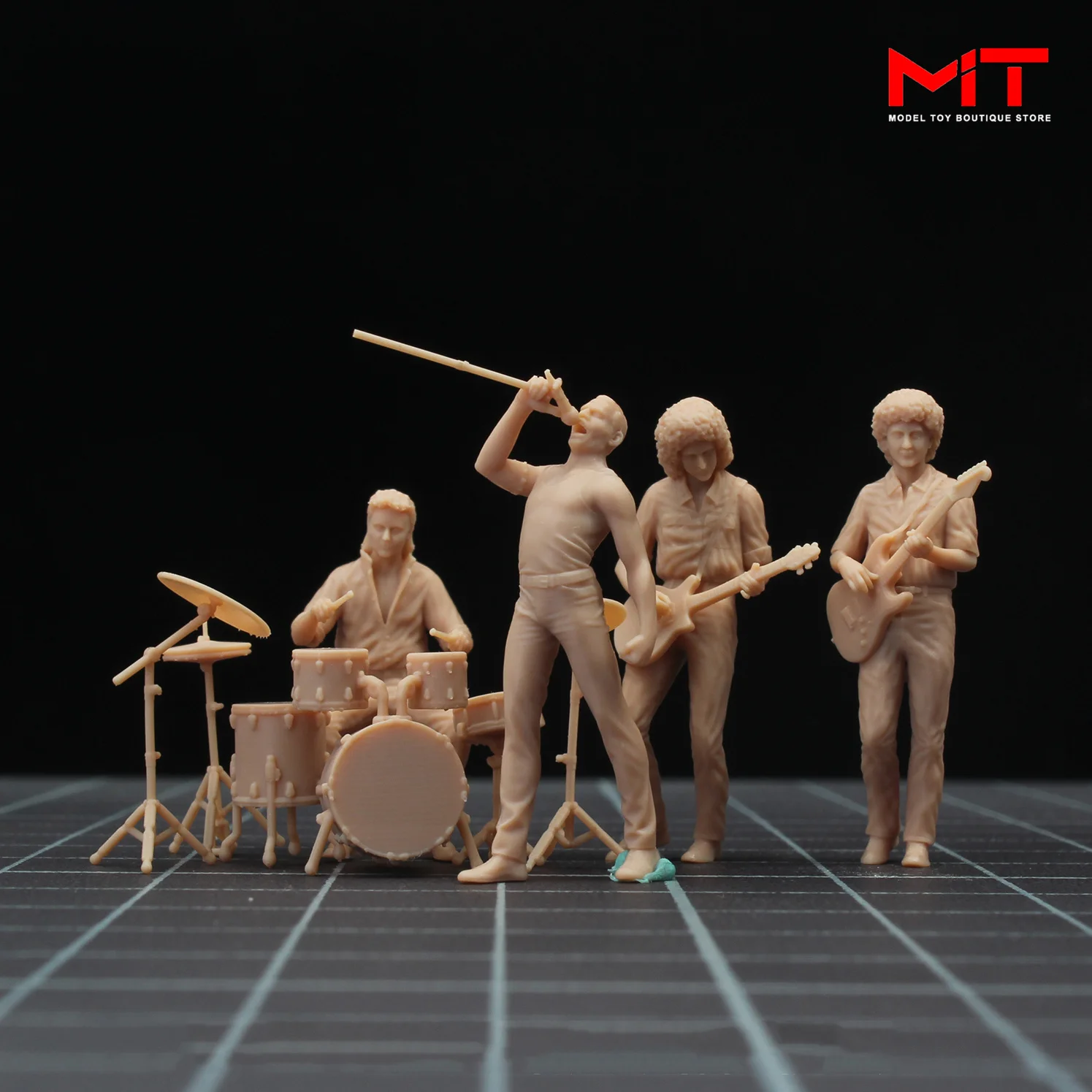 

Miniatures Figures 1/64 1/43 Drum stand Band Group Doll Singers Guitarists Drummers Male Figurine Diorama Scene Props For Cars