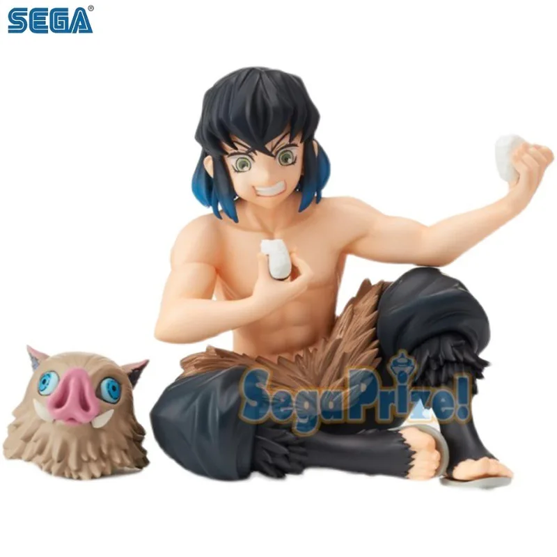 

Original Genuine SEGA SPM Demon Slayer Hashibira Inosuke Sitting And Eating Rice Balls Ver PVC Anime Action Figures