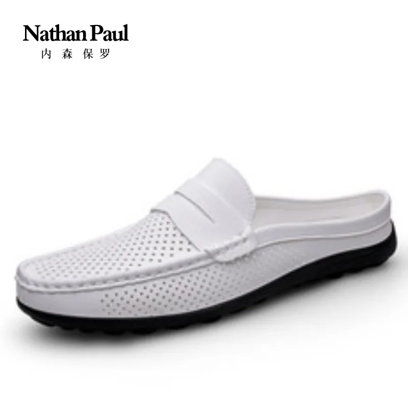 

2025 новые модные высококачественные нескользящие и износостойкие легкие легкие кожаные туфли с одним педалом и полудрагом