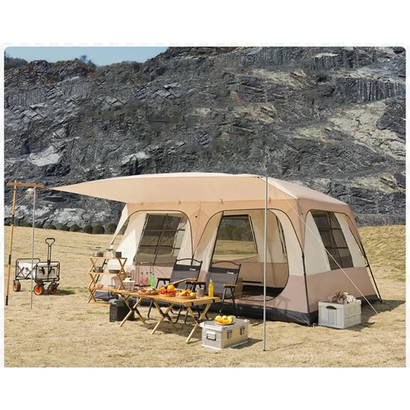 Portable Multi Room Stand Up Tent for Family with Storage Pockets for Camping Accessories Instant Cabin Tent