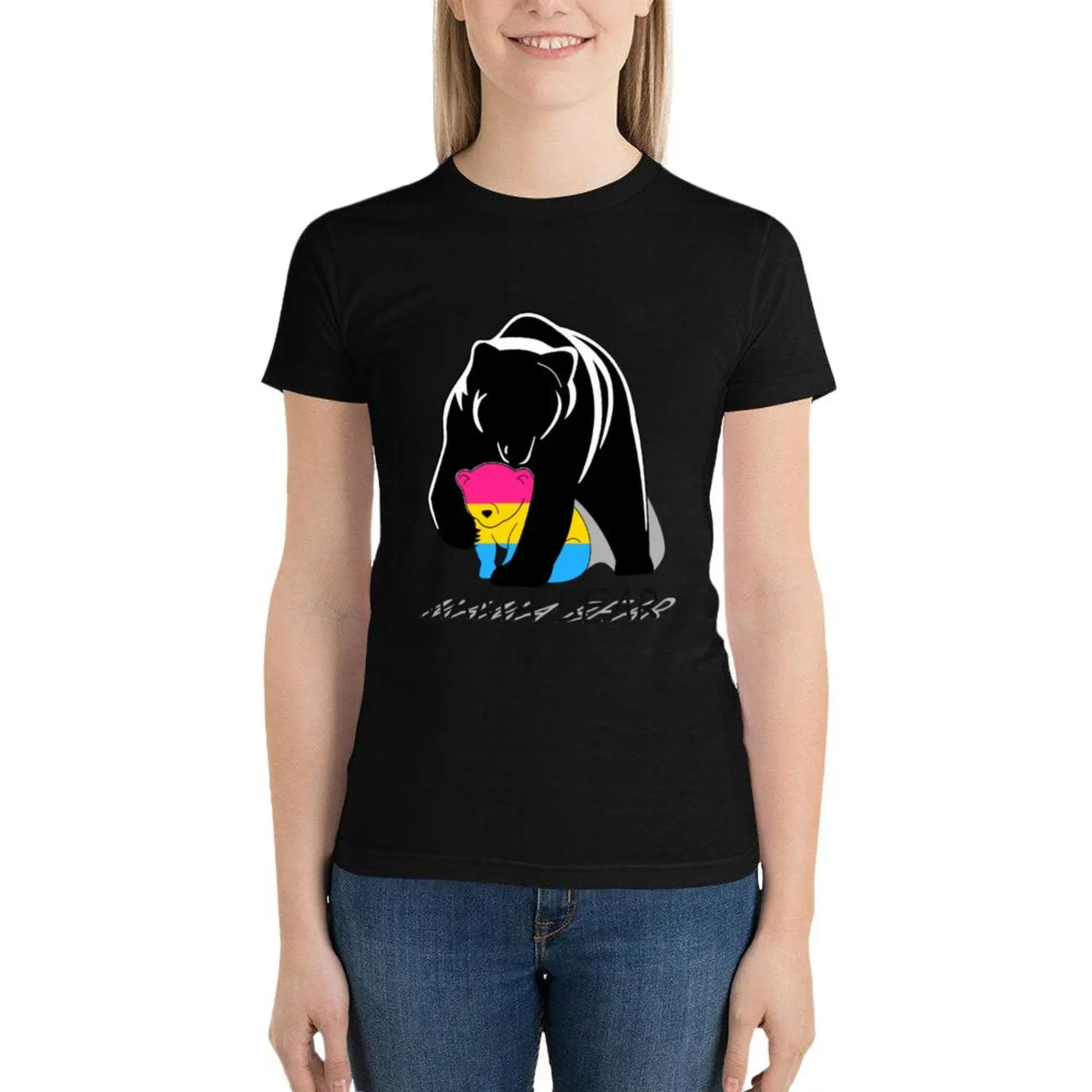 Pansexual Pride Mama Bear T-Shirt vintage clothes lady clothes anime clothes Woman