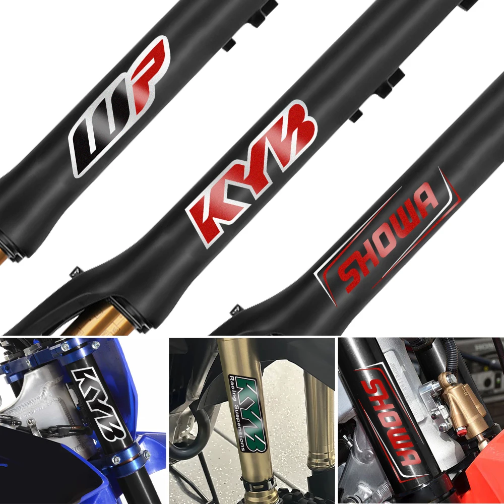 Universal Motorcycle Bicycle Sticker Moto Bicycle Fork Suspension Kyb Wp Showa Creative Text Decal Waterproof Decor Accessories