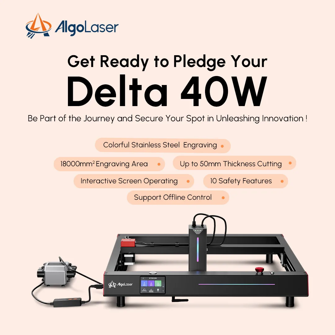 Delta Laser Master 40W Engraver Woodworking Tools Powerful Wood Cutter Offline Control Operation Laser Engraving Cutting Machine