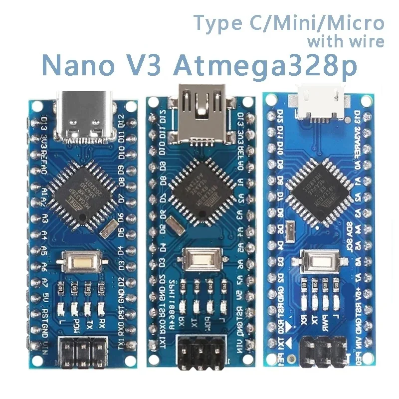 Mini / Type-C / Micro USB Nano 3.0 With the bootloader compatible Nano controller for arduino CH340 USB driver 16Mhz ATMEGA328P