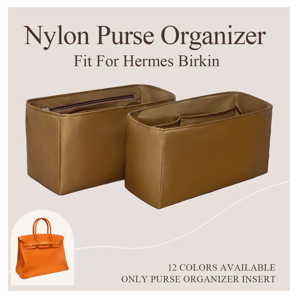 

Nylon Purse Organizer Insert Fit for Hermes Birkin 25/30/35 Handbag Cosmetics Inner Liner Bag Lightweight Inside Storage Bag