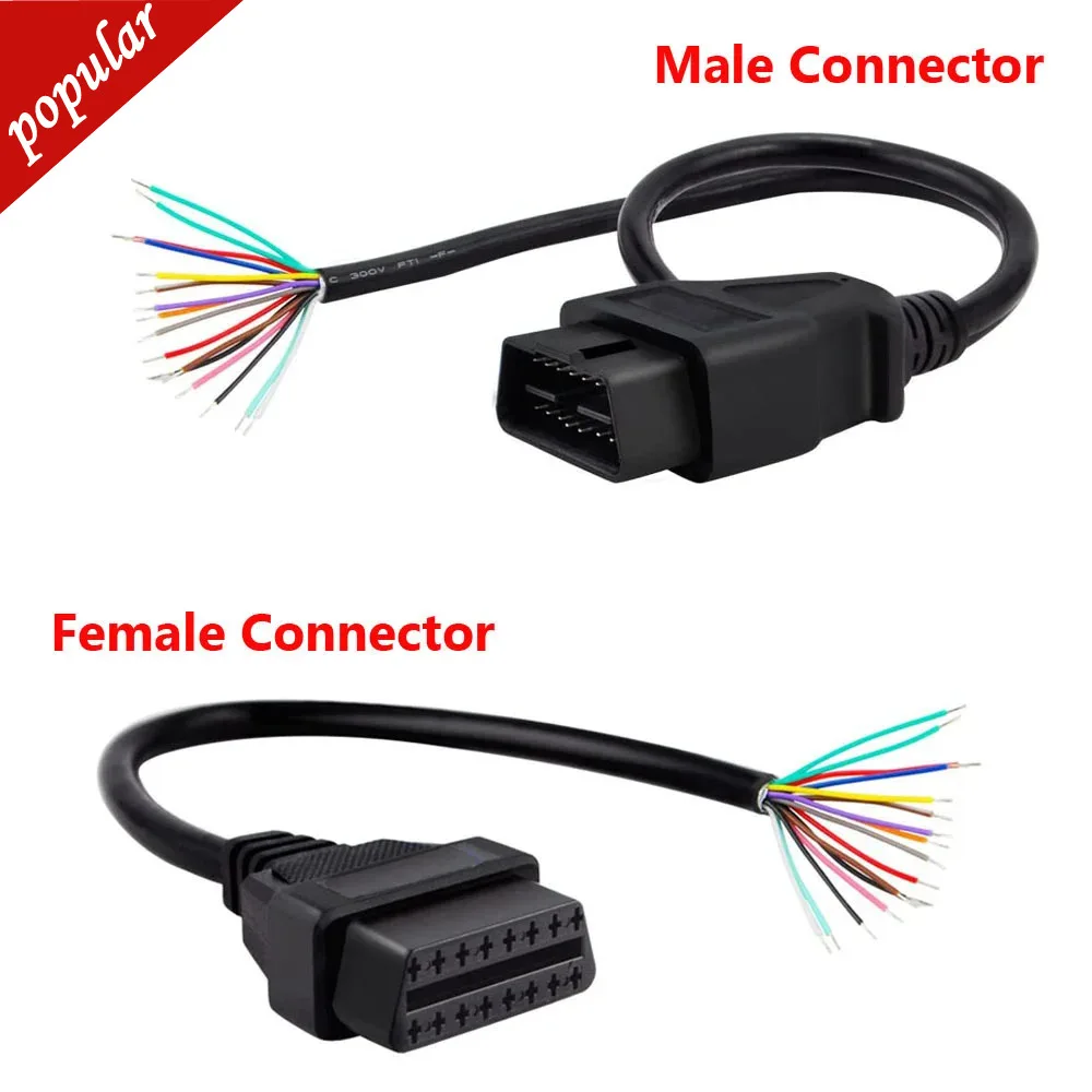 

30 см OBD2 II 16 Pin J196 OBD2 штекер/удлинитель с гнездовым разъемом для открытия шнура с разъемом для диагностического кабеля