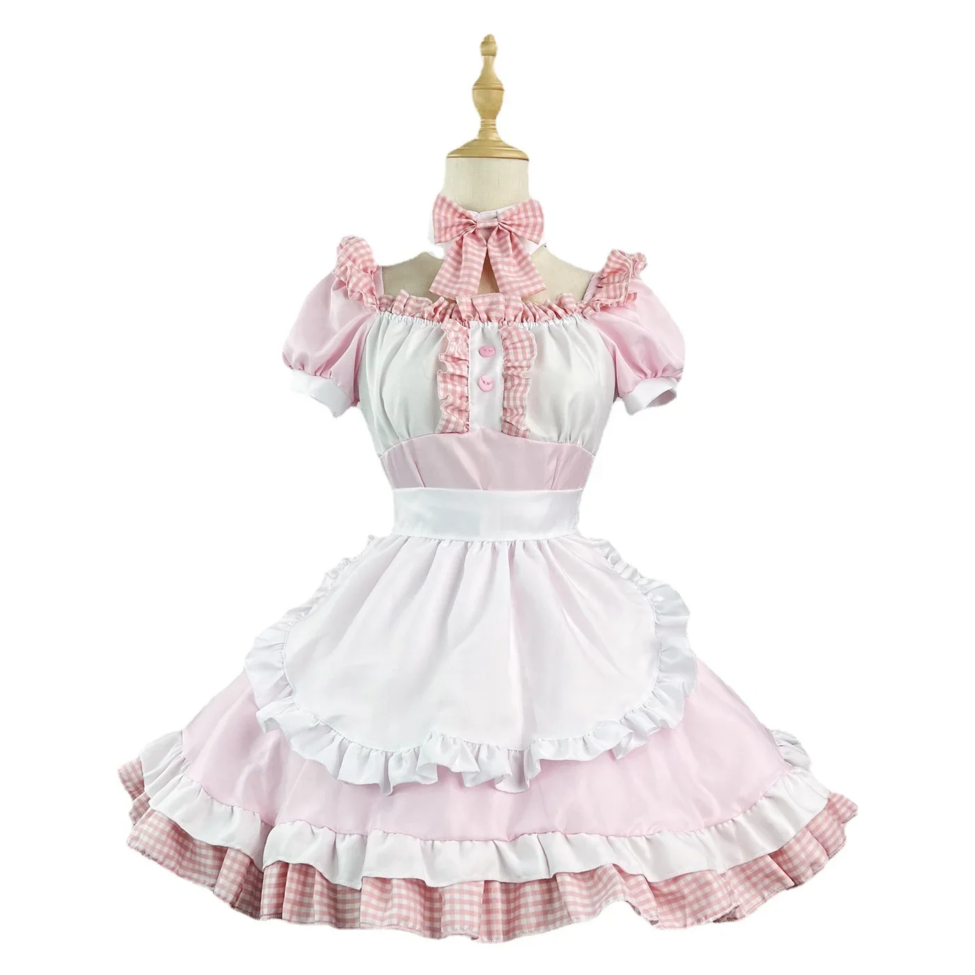 

New Pink Cute Lolita Maid Dress Costumes Cosplay Cat Girl Maid Dress Suit for Waitress Maid Party Stage Costumes S -5XL