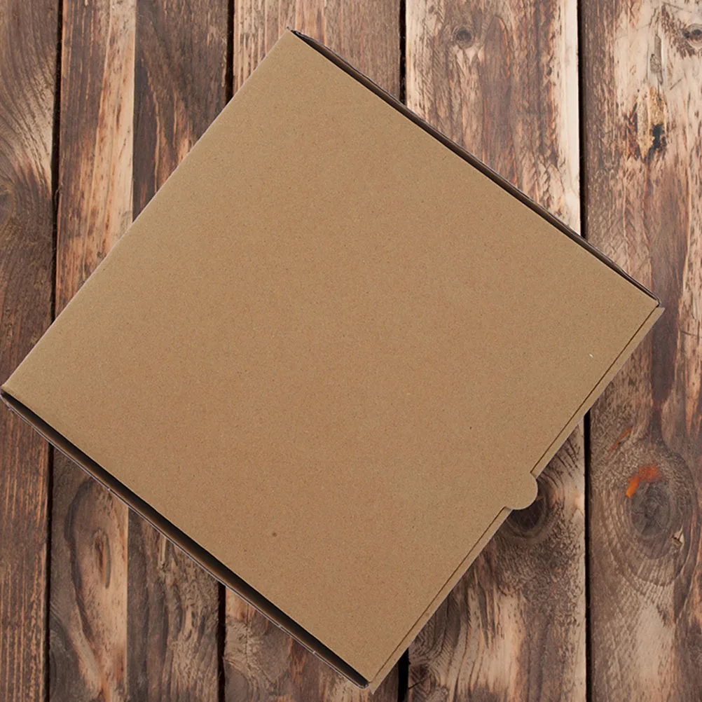 

10pcs Mini Pizza Boxes Kraft Paper Small Disposable Food Containers For Takeout Catering Cookie Packaging Craft Storage