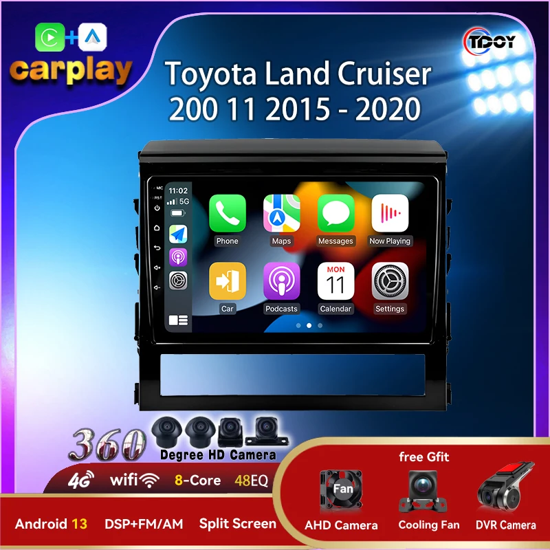 

Autoradio For Toyota Land Cruiser 200 11 2015-2020 Multimedia Player Carplay Android Auto Wireless Bluetooth Car Video Stereo 4G