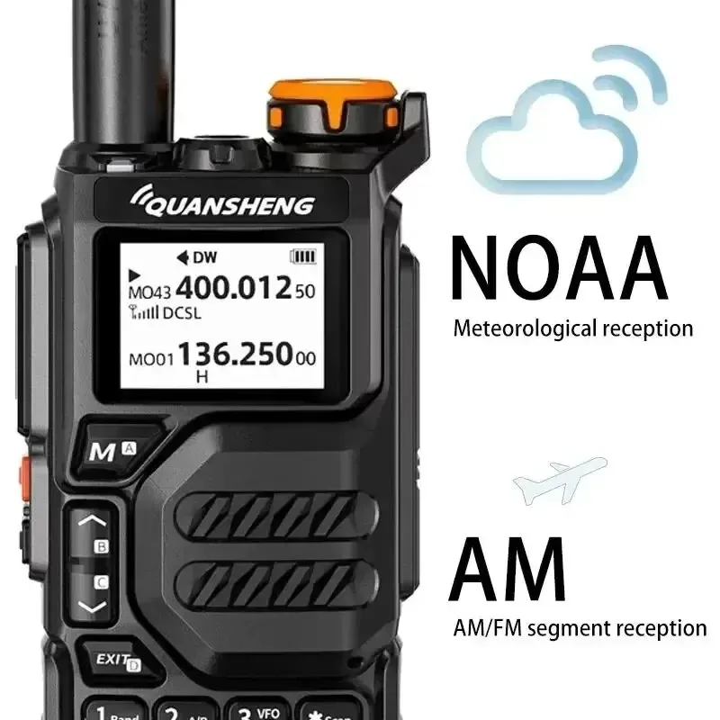 Quansheng UV-K5 Radio USB-C Cable Dual Band Two Way Radio Long Range for Adult 5W Long Range Handheld Radio NOAA Scrambler/DTMF