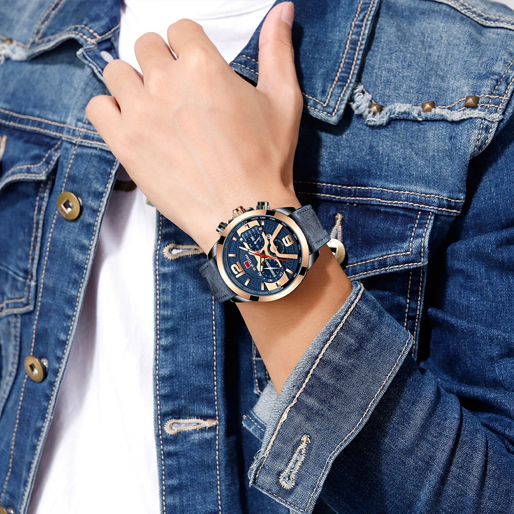 Pilot Calendar Quartz Men Wristwatch Chronograph Fashion Casual Watch Brand Aircraft Sports Military Army Brown Leather Watches