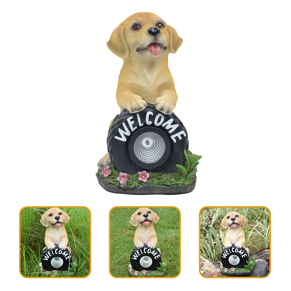 

Puppy Statue Resin Lawn Lamp Solar Light Decor Garden naments Outdoor Yard Pathway Driveway Energy Saving Creative Style Dog