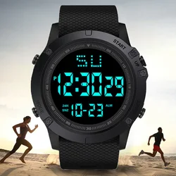 Men Sports Watches Black Dial Multifunction Military Sports Watch Waterproof LED Digital Electronic Watch for Man Kids
