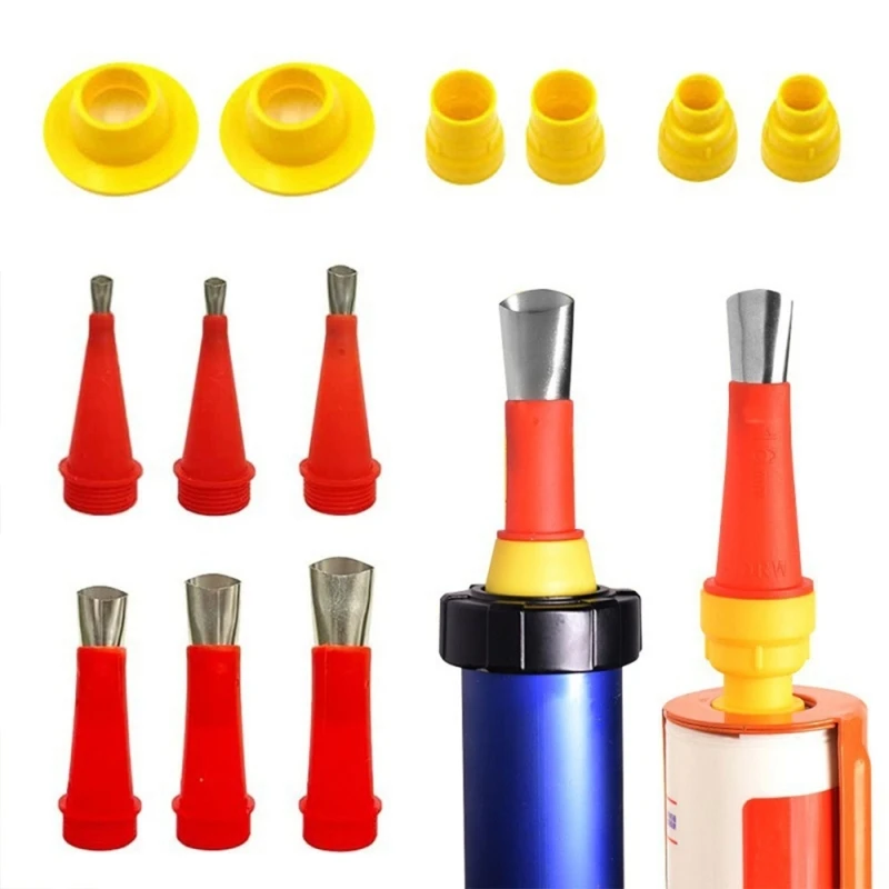 ipiip 22Piece Caulking Finisher Extension Nozzle Tips Easy to Clean Stainless Steel Tips Suitable for Seamless Application