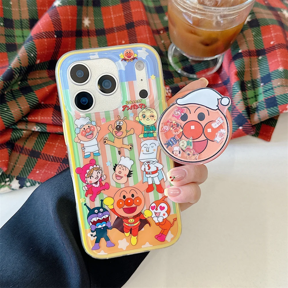 

Kawaii Cartoon Bread Magnetic With Magsafe Shake Stand Phone Case for iPhone 17 Pro Max 15 14 16 Pro 17 Fundas Cute Holder Cases