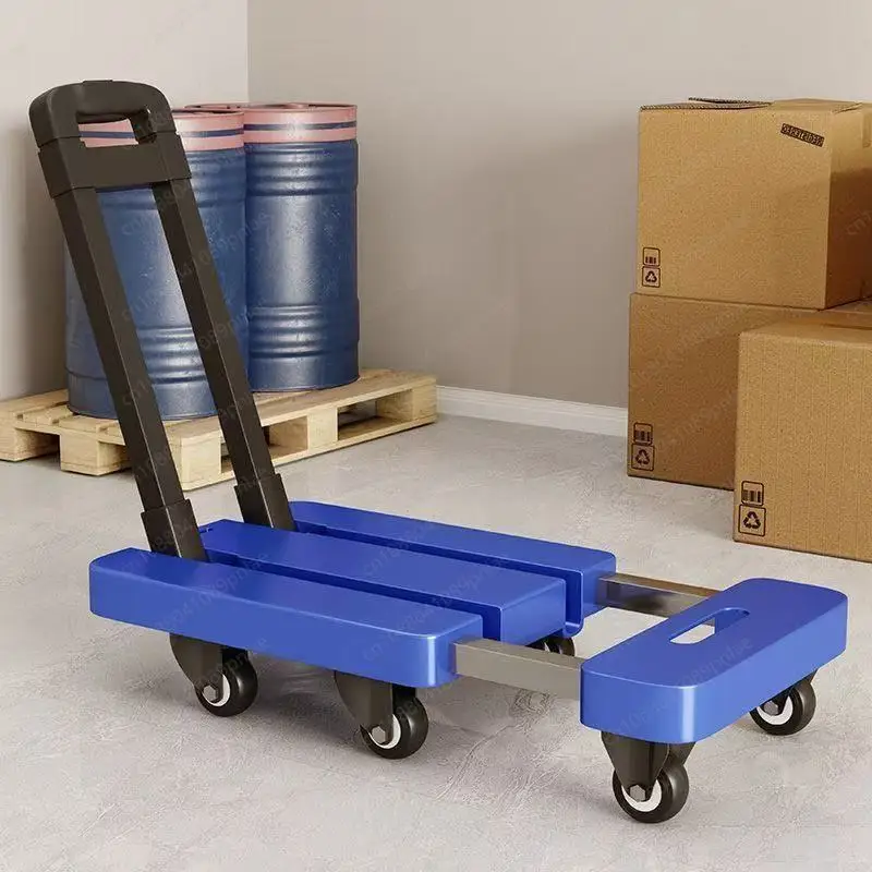 

Портативный четырехколесный складной бортовой тележки, продуктовые покупки, портативная тележка для вытягивания