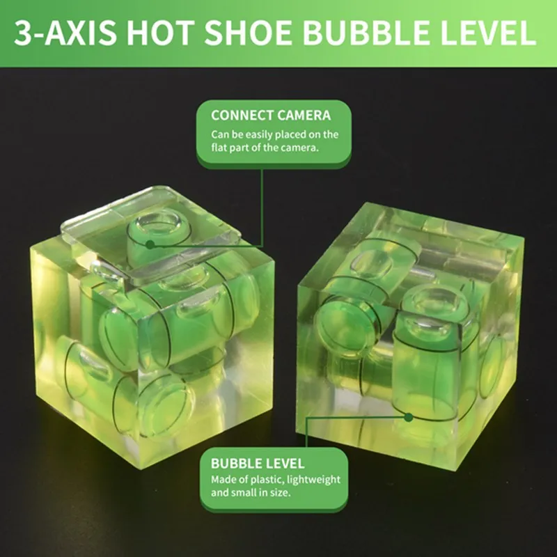 【НОВИНКА】Тройной 3-осевой пузырьковый уровень с горячим башмаком, совместимый с камерой Canon Nikon Pentax DSLR (2 шт.)