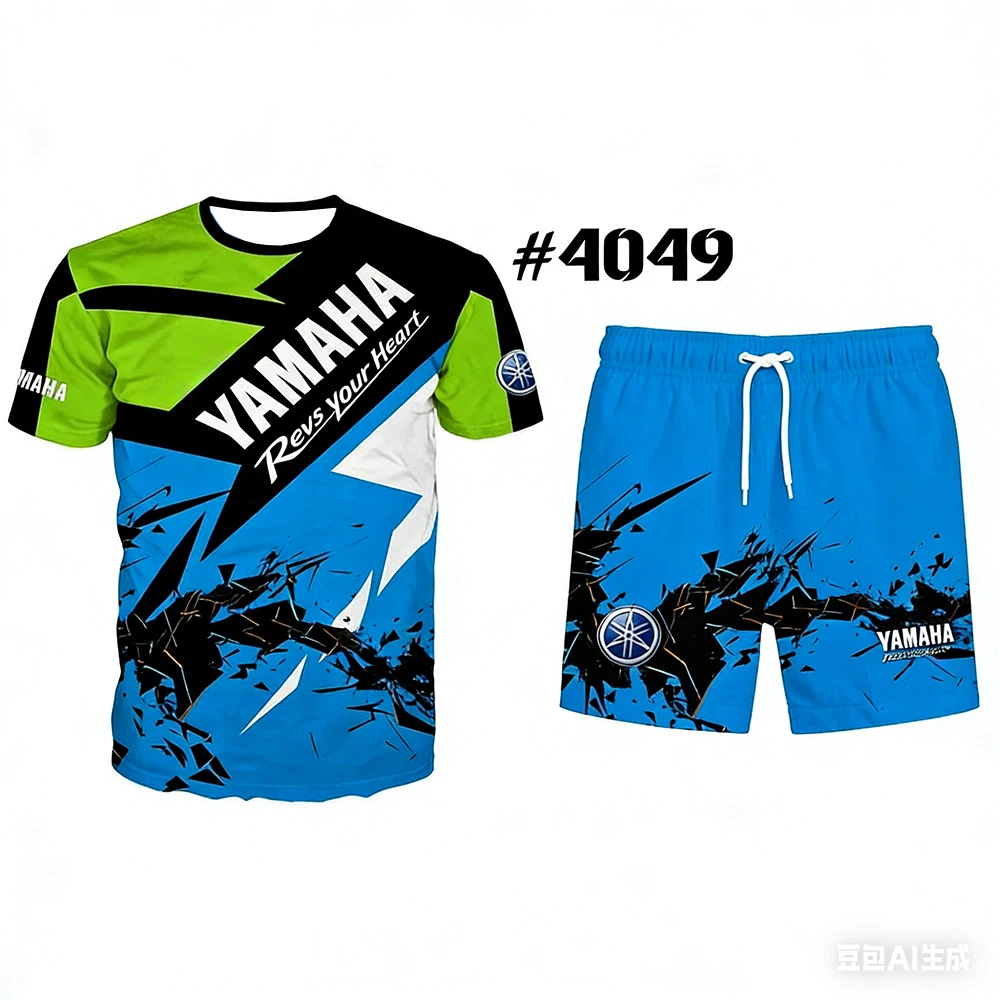 

2026 New Hot Selling Summer Yamaha High Quality Motorcycle T-Shirt Set Men Women Oversized Breathable Quick Drying Racing Suit