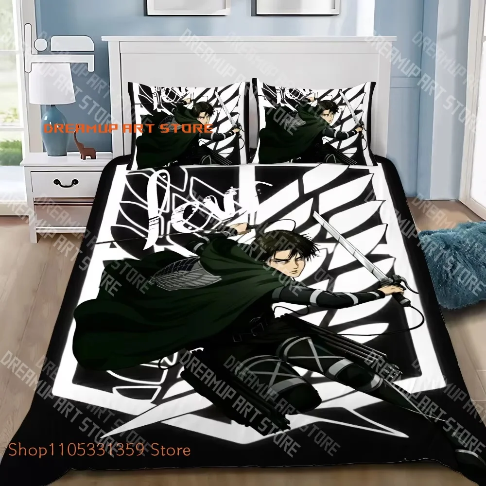 2026 3D Print Attack Titan Anime Bedding Set Single Twin Full Queen King Size Bed Set Adult Kid Bedroom Duvetcover Set