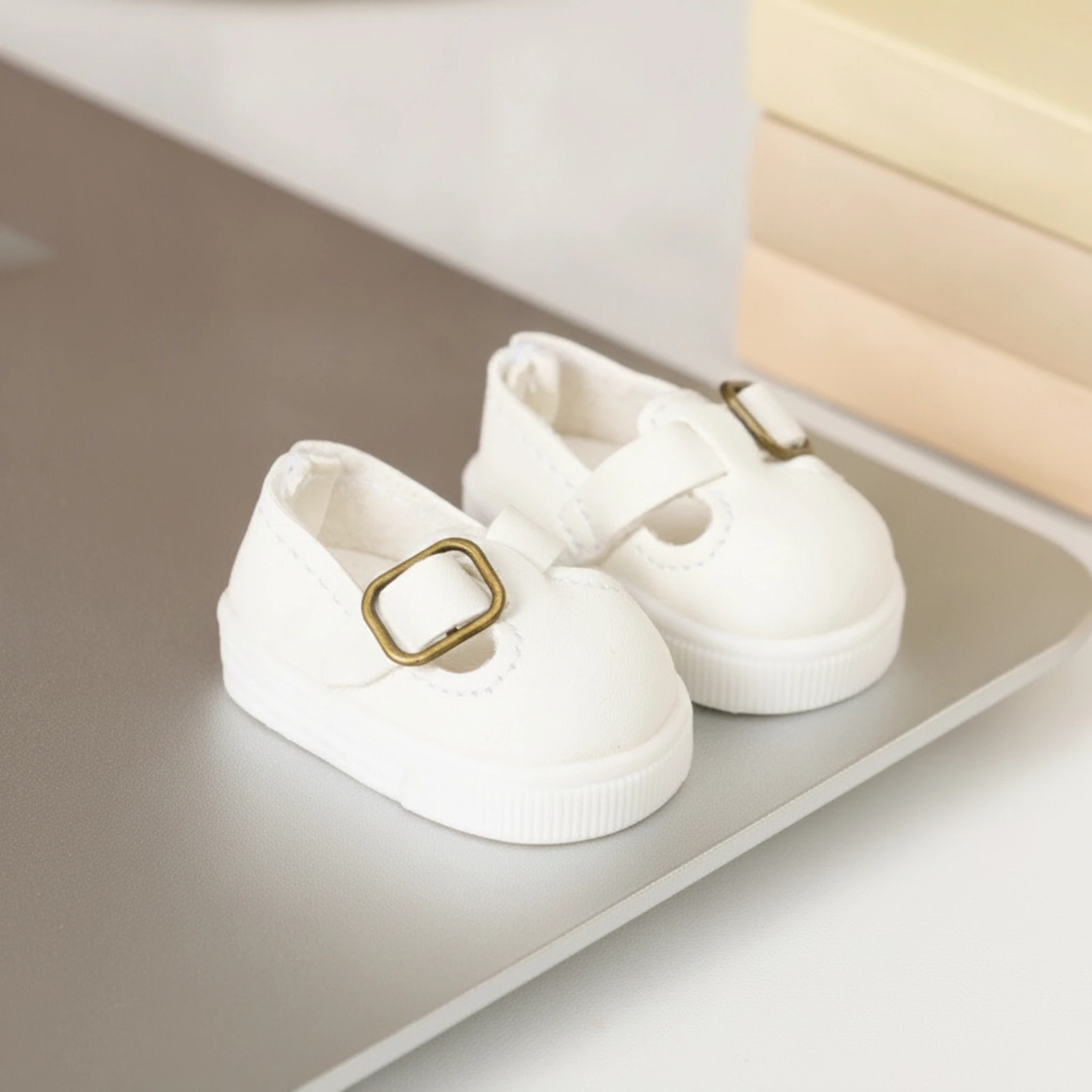 Doll Mary Janes with Buckle Realistic BJD Doll Shoes Mary Janes Casual Miniature Leather Shoes with Buckle Sturdy