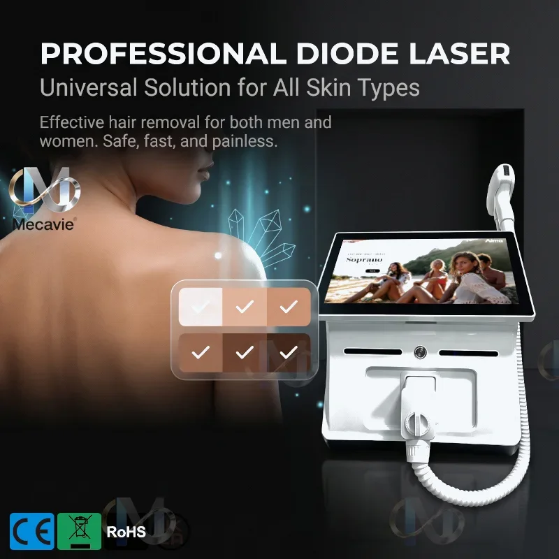 Professional Alma Soprano Titanium Diode Laser 755 808 940 1064nm Painless Permanent Face Body Hair Removal Instrument