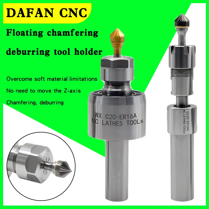 High Precision Flexible Floating Chamfering Telescopic Deburring Tool Holder for External Contour CNC Machining