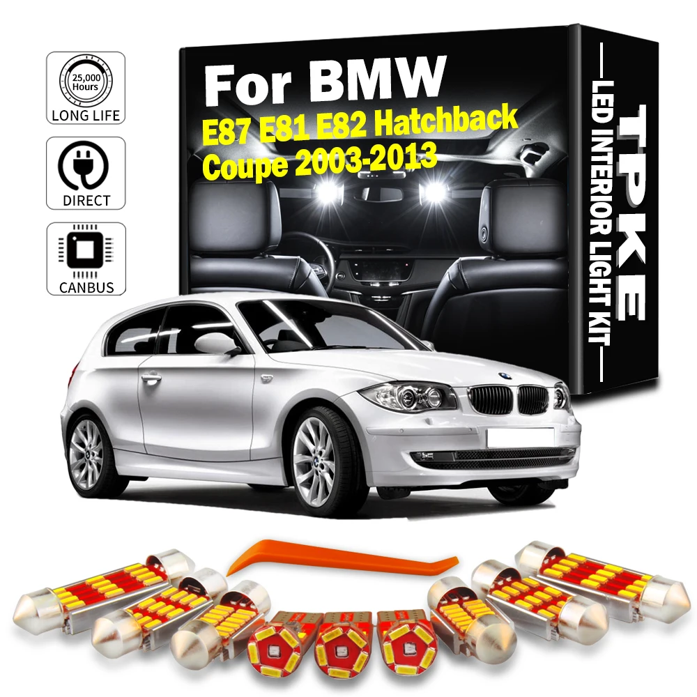 

13Pcs For BMW 1 Series E87 E81 E82 Hatchback Coupe 2003-2013 Interior Sunvisor Trunk Footwell Light Kit Car LED Reading Bulbs