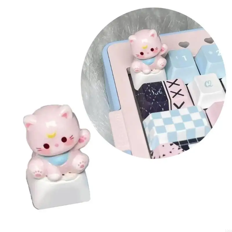 Cartoon Cats Head Original 3D Sculpted Keycap ESC Keycap for Crosses Axises Keyboards Customization Lovers 