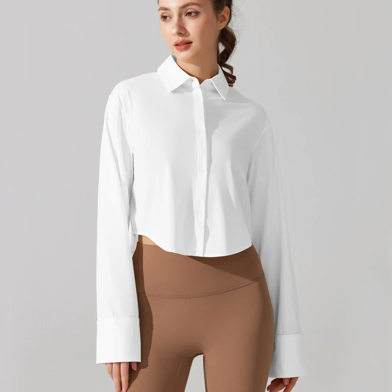 Long Sleeve Yoga Shirt Women Summer UPF50+ Sun Protection Outdoor Running Top Breathable Quick Dry Workout Blouse Sportswear