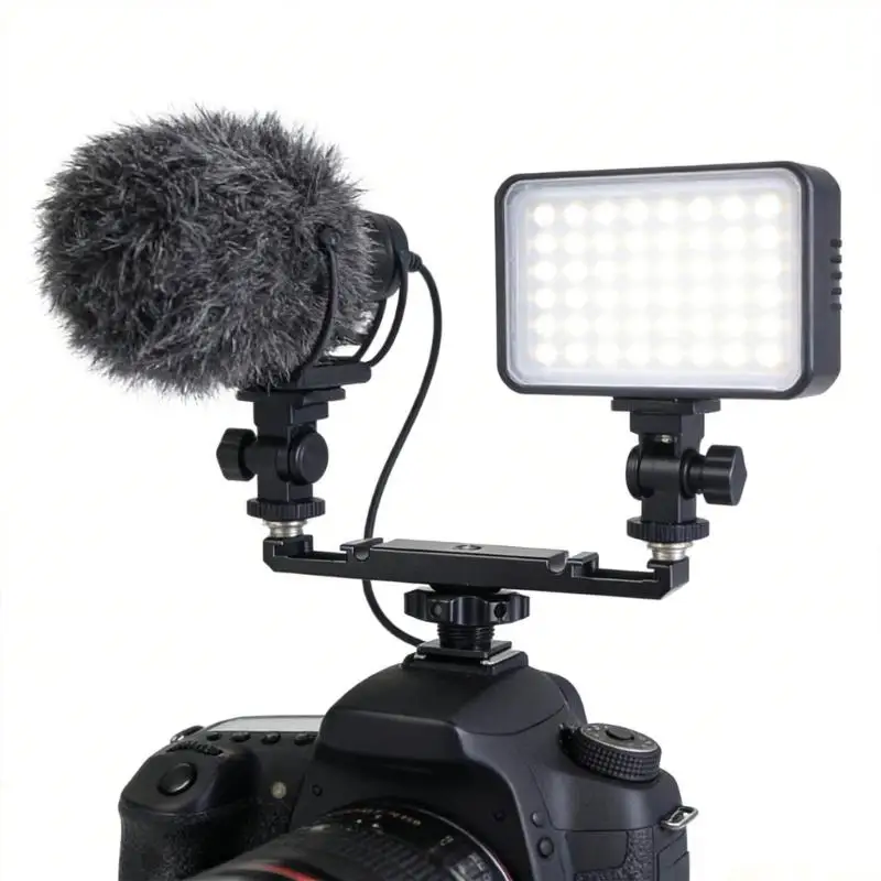 M5TD Camera Vlog Video Light Bracket Stand Extension Bar Cold Shoe Mount Adapter Triple Hot Shoe Plate Mount Accessories