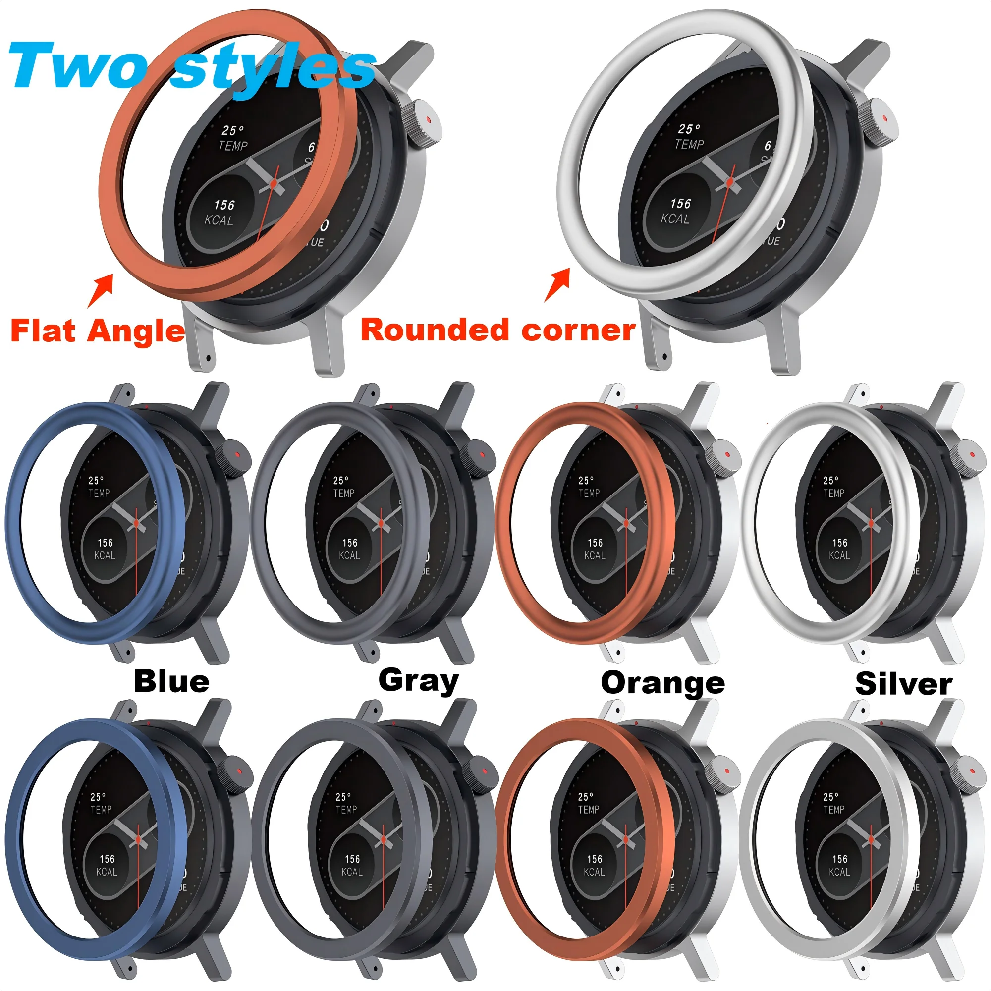 Rounded Corner Flat Angle Metal Bezel for CMF BY NOTHING Watch Pro2 Smart Watch Case Bumper for CMF Watch Pro 2 Case Accessories