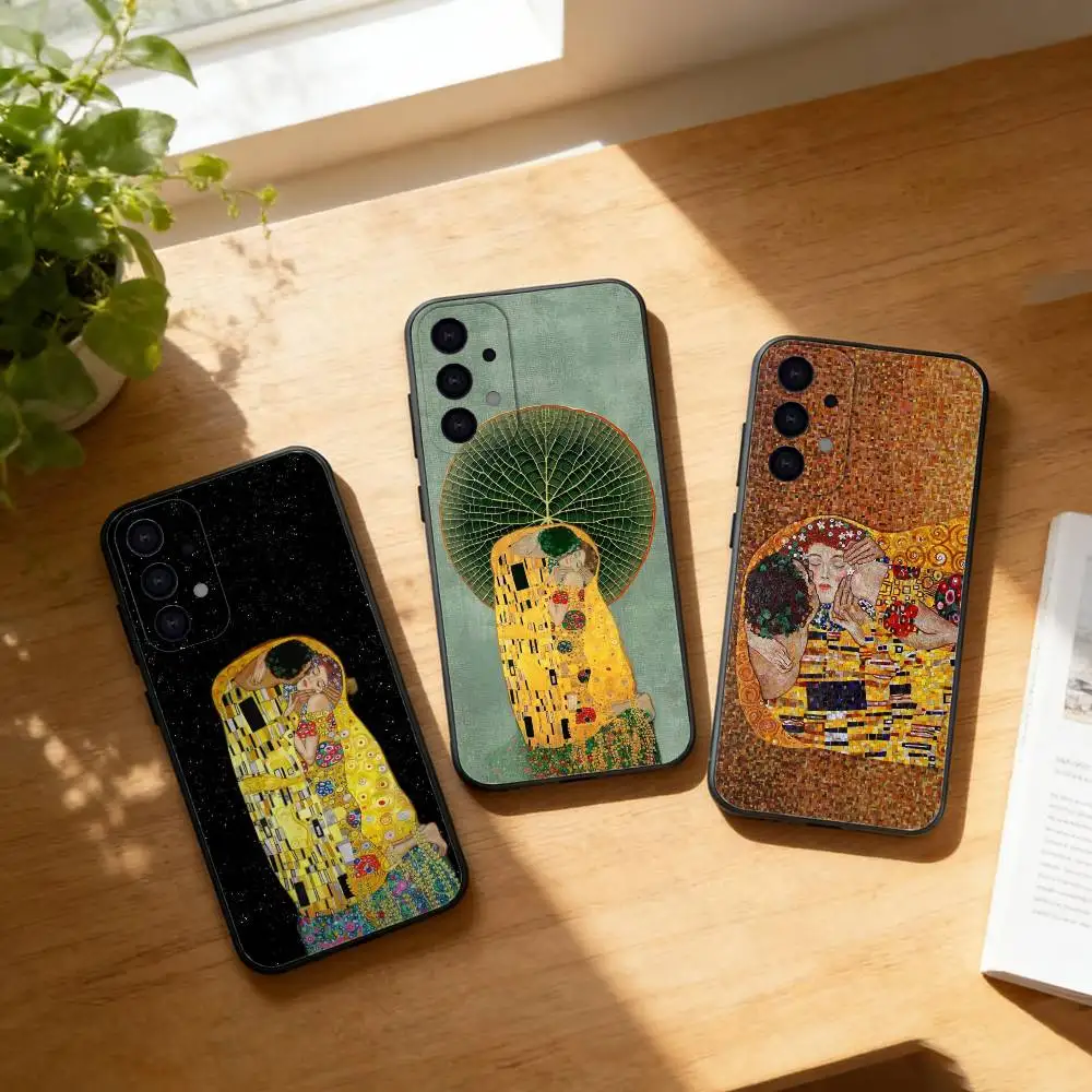 The Kiss G-Gustav Klimt P-Painting Phone Case For Samsung S25,S24,S21,S22,S23,S30,Ultra,S20,Plus,Fe,Lite Black Shell