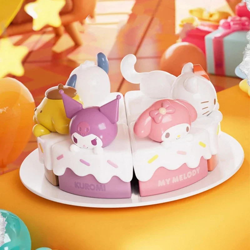 Hello Kitty Cake Specified Blind Box Kuromi Cinnamoroll Family Cake Series Shaped Storage Box Cute Ornament Cartoon Toy Gift