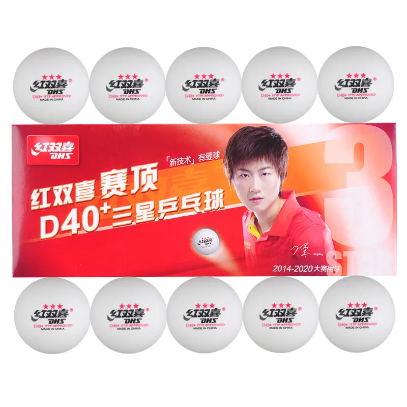 DHS 3 Star D40+ DJ40+ Table Tennis Ball 3-STAR New Material ABS Seamed Poly Plastic DHS Ball Ping Pong Balls Special for WTT
