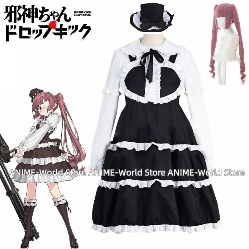 Dropkick On My Devil Jashin-chan Dropkick Юрин Hanazono Hat Косплей Костюм Парик Хэллоуин Рождественский костюм