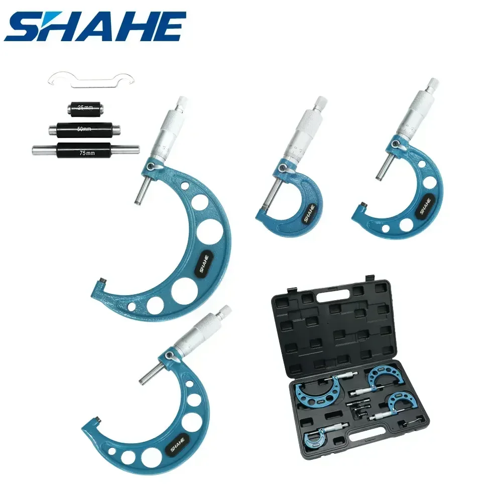 SHAHE 4pcs Outside Micrometer Set Machinist Tool 0-4\