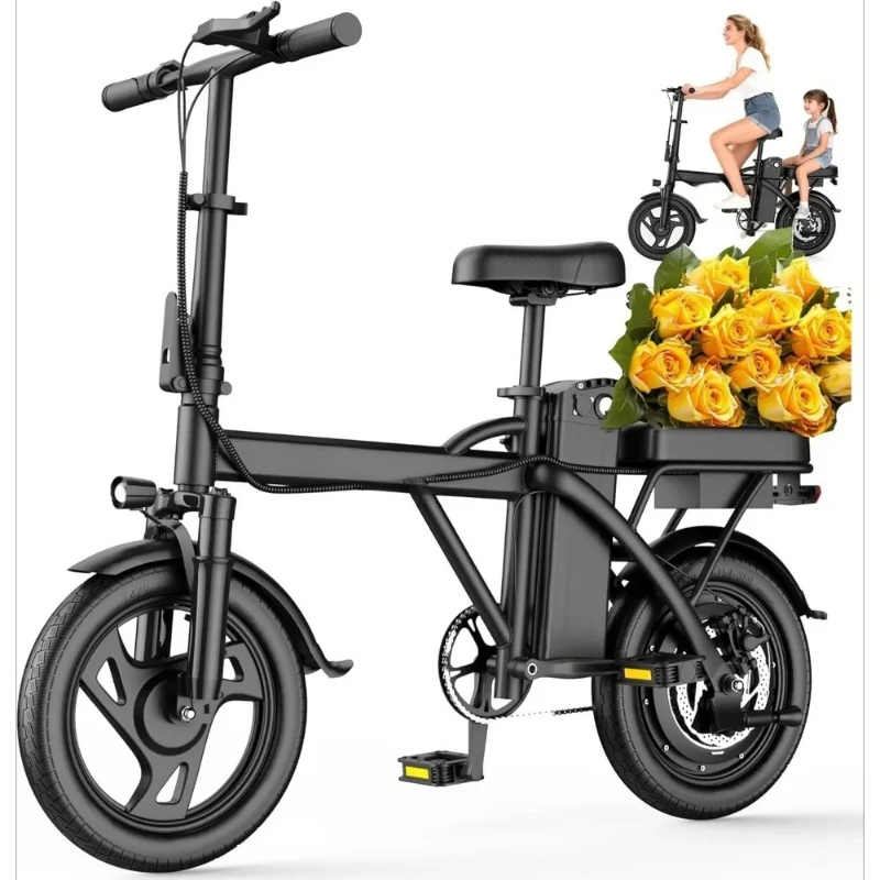 Adult bicycle, top speed 20 mph folding electric bicycle, 14 inch electric bicycle, maximum range 20/30 miles