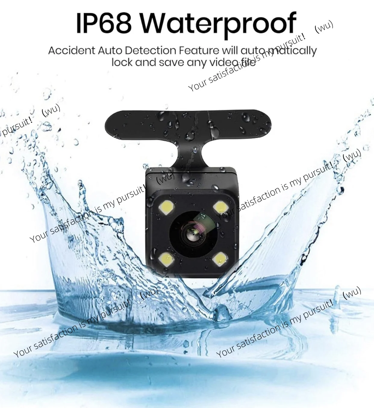 Car rear view camera 170 ° angle 4 LED night vision parking camera (4 LED)