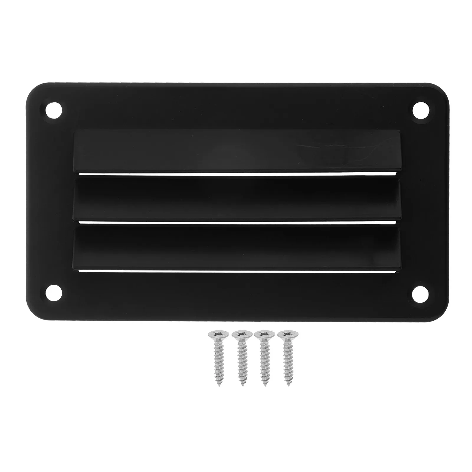 Marine Air Vent Louver Covers Rectangular Nylon Exhaust Vent Black for Boat Rv Yacht Camper Noise Reduction Design
