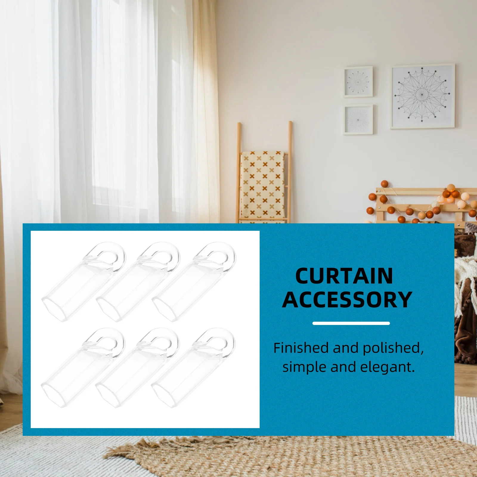 

20Pcs Transparent Curtain Hooks Plastic Fixing Set for Office Home Decor Stylish Holding Accessory Fine Craftsmanship Fade