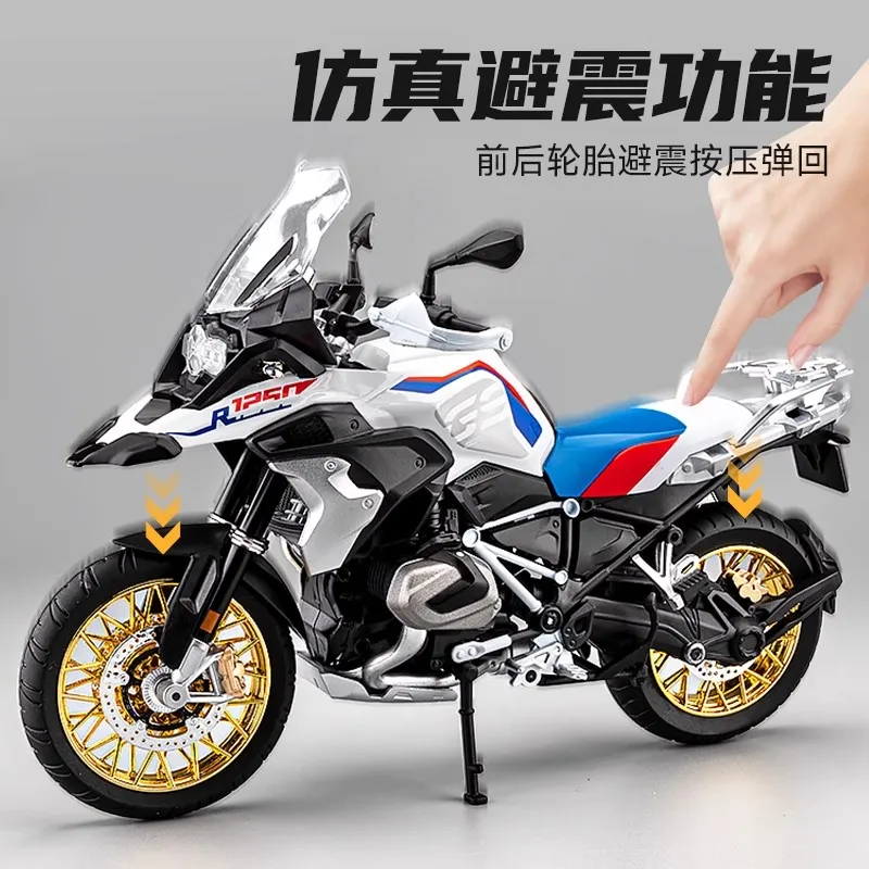 1/9 Auto Model Bmw 1250adv Adventure Motorcycle Model Legering Simulatie Collectie Figuur Kamer Ornament Kinderen Verjaardag Speelgoed Gift