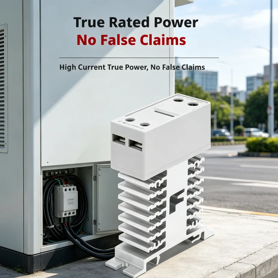 Integrated SSR with Cooling Fan, Max 100A, Aluminum Heat Sink, DIN35 Rail Mount -30~70°C