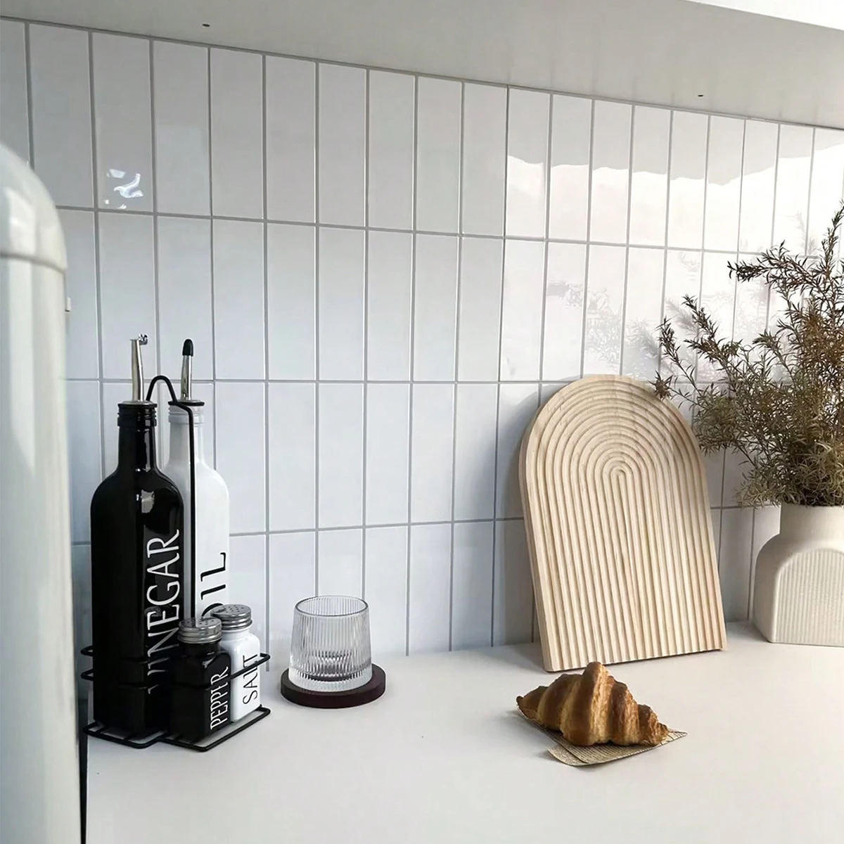 5 pcs Self-Adhesive Wall Stickers, Waterproof Heat-Resistant, Peel And Stick Panels For Living Room Kitchen Backsplash