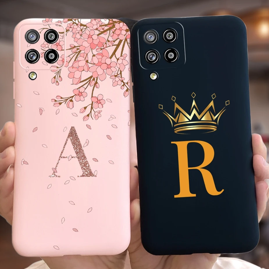 For Samsung Galaxy A12 Case F12 M12 Cute Crown Letters Cover Soft TPU Phone Case For Samsung A12 Galaxy M12 F12 A 12 Fundas Bags